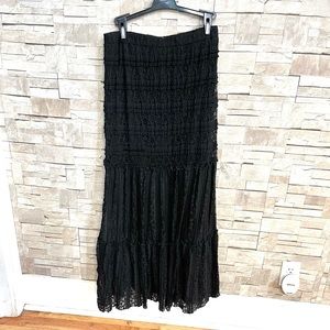 Black lace maxi skirt